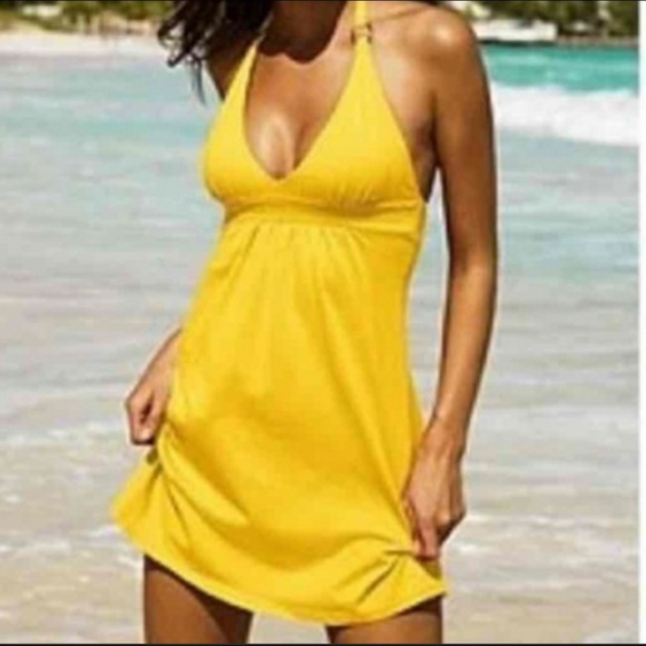 Victoria's Secret Dresses & Skirts - Victoria’s Secret Bra Tops Yellow Halter Dress